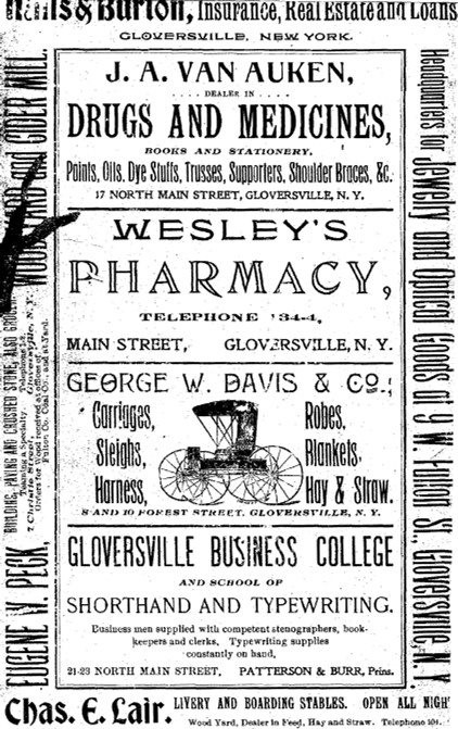 scanned image from Gloversville Johnstown City Directory 1898