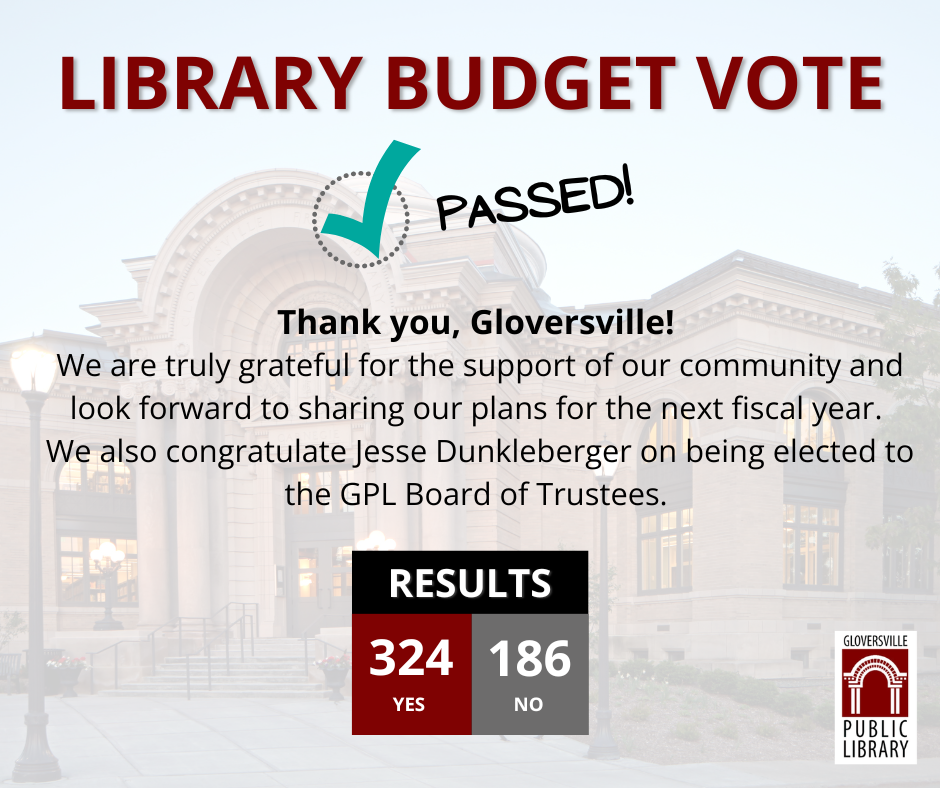 2026-27 Library Budget Vote Passed! Thank you.