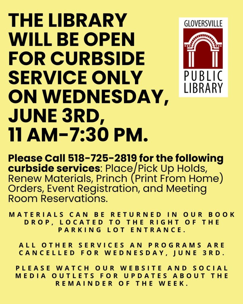 YOUTH SERVICES IS CLOSED UNTIL FURTHER NOTICE DUE TO PLUMBING ISSUES